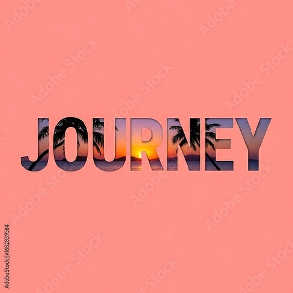 Fototapeta Plan your next stunning island journey with this inspirational sunset scene and palm trees, perfect for travel blogs, brochures, or social media posts about adventure