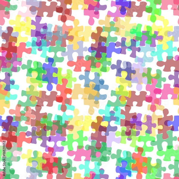 Obraz Seamless abstract background with puzzling elements