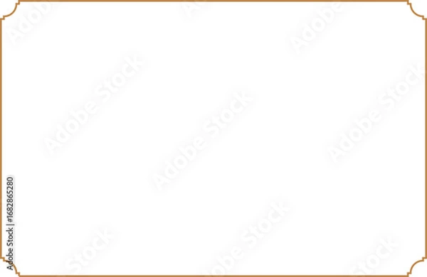 Fototapeta Golden Multiline Certificate Frame with Curved Corner. 3