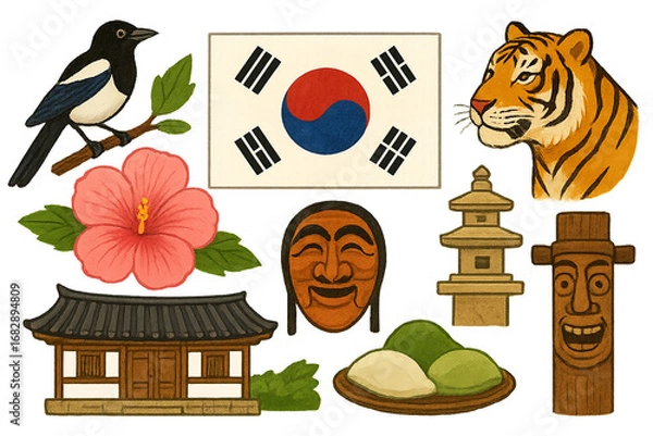 Obraz 대한민국을 대표하는 요소 일러스트