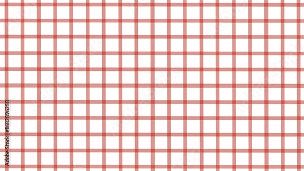 Fototapeta Red and white plaid fabric texture background. Seamless pattern checkered wallpaper.	