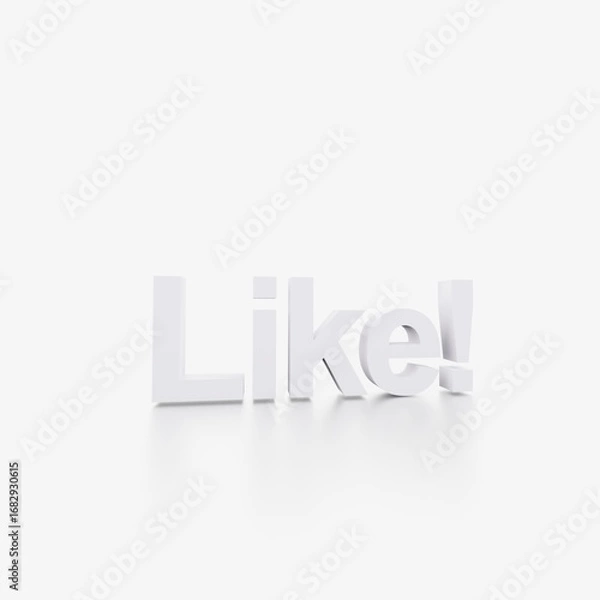 Obraz like 3d text 好き　いいね　お気に入り　subscribe