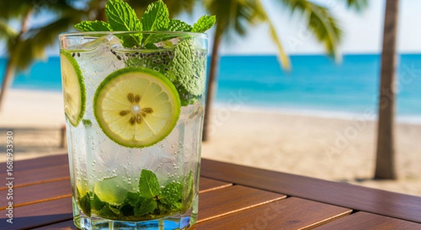 Obraz cocktail sparkling lime