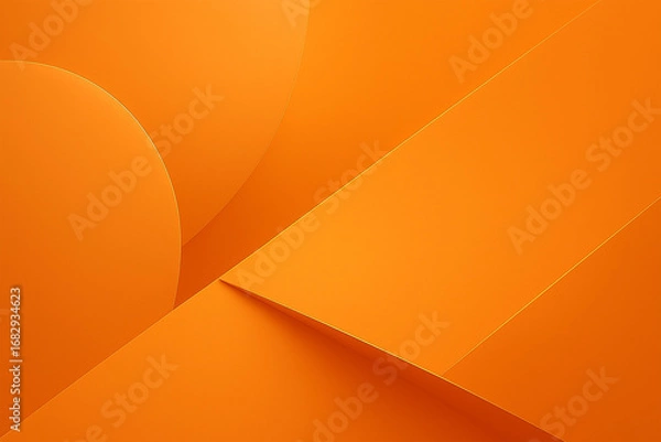 Fototapeta A dynamic abstract background with overlapping geometric shapes in a bold, textured orange hue, creating a vibrant and modern visual with a strong sense of depth.