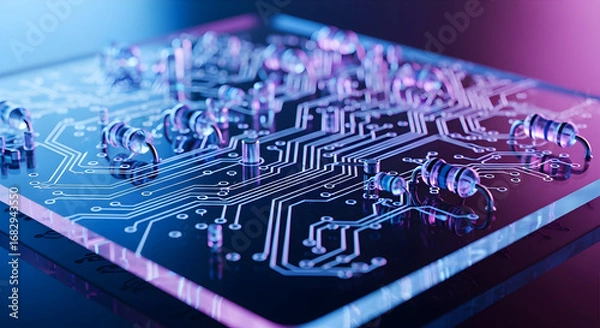 Obraz Close-up of a Computer Circuit Board.