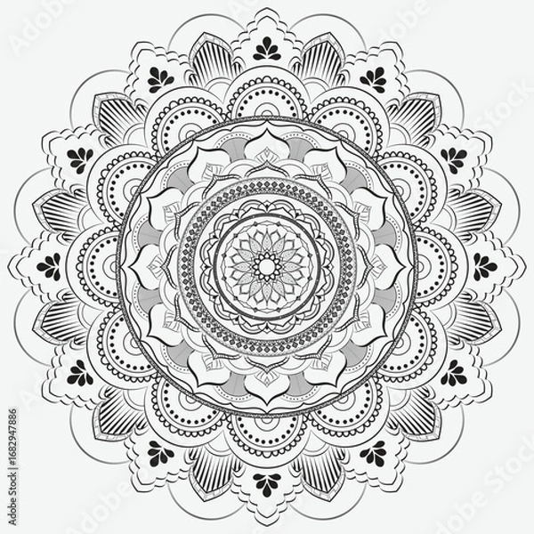 Obraz Vintage floral lace pattern, a seamless round ornamental vector illustrationVintage floral lace pattern, a seamless round ornamental vector illustration