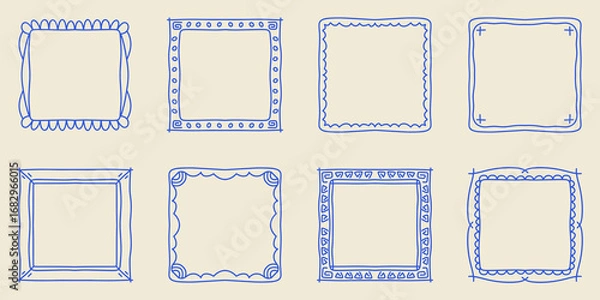 Obraz Minimal Hand Drawn Line Art Frame Vector