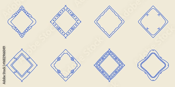 Obraz Minimal Hand Drawn Line Art Frame Vector