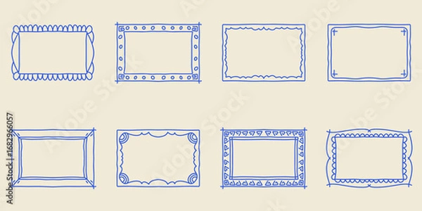 Obraz Minimal Hand Drawn Line Art Frame Vector