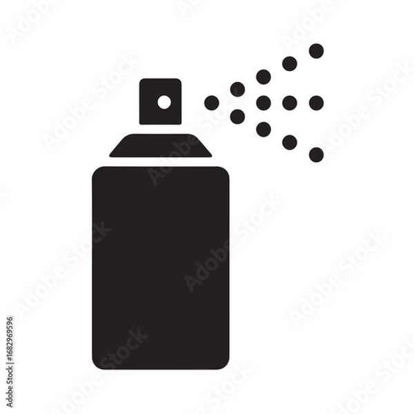 Obraz Spray silhouette black and white vector icon