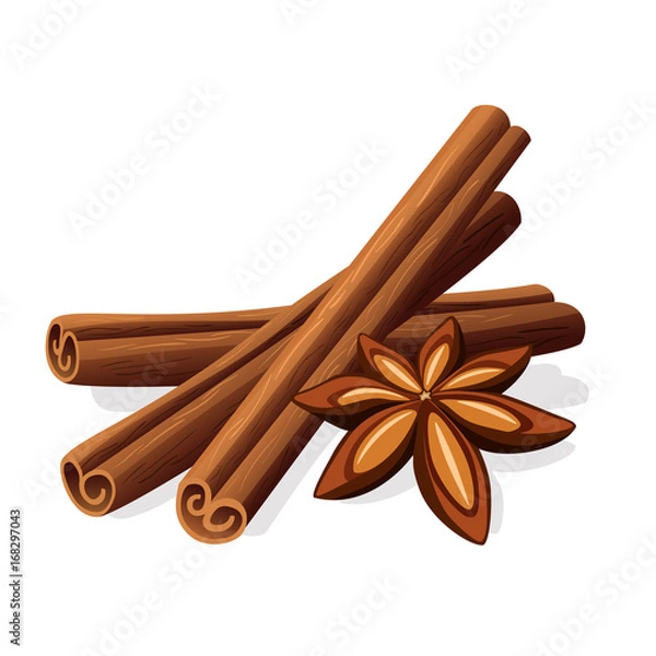 Obraz Cinnamon sticks and anise stars
