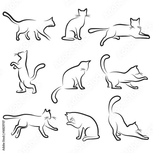 Obraz cat drawing set