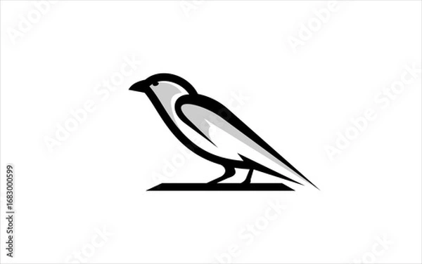 Obraz Bird Outline Design Wildlife Feather Graphic Design Silhoutte Black Colored Background Inspiration