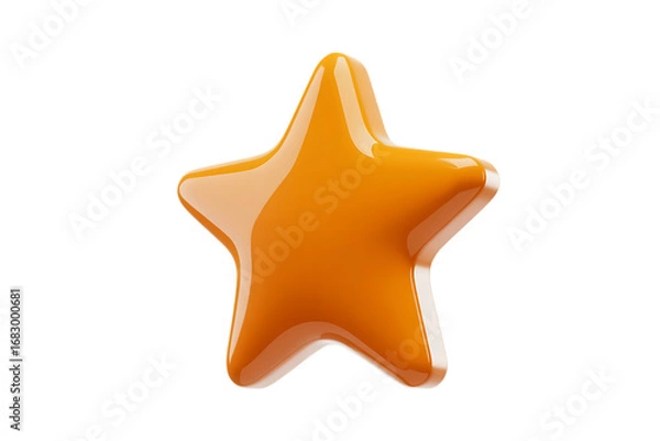 Obraz Shiny orange star isolated on transparent background