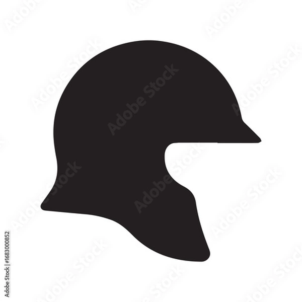 Obraz Helmet silhouette black and white vector icon