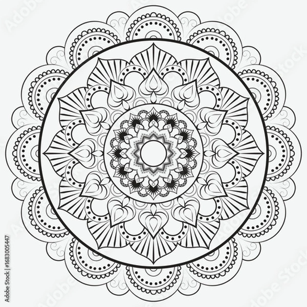 Obraz Ornamental round lace mandala floral pattern design illustration