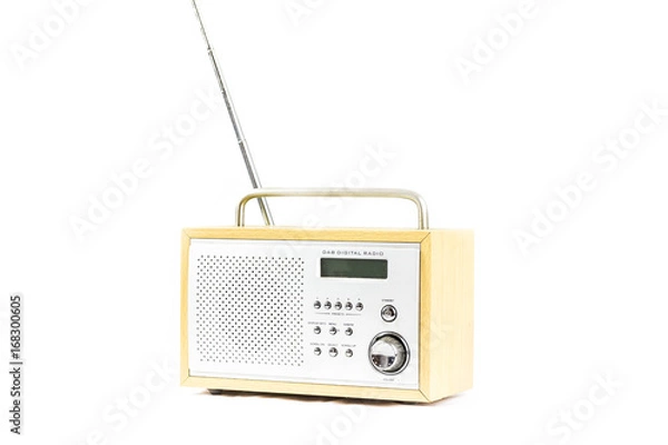 Fototapeta DAB Digital radio with wooden case