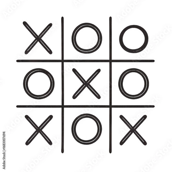 Fototapeta Simple tic-tac-toe game board for educational materials or game-related blogs. 
