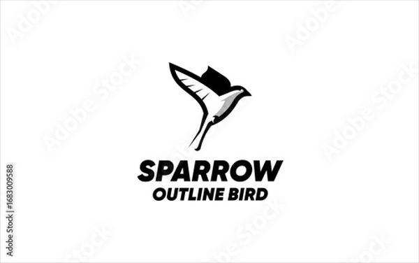 Obraz Flying Bird Outline Design Wildlife Feather Graphic Design Silhoutte Black Colored Background Inspiration