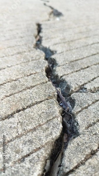 Fototapeta Damaged road 