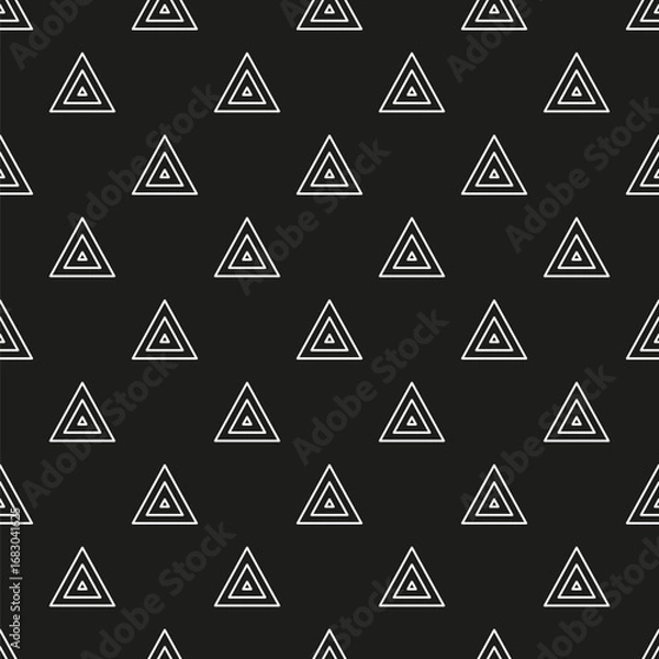 Fototapeta Black and white geometric vector seamless pattern