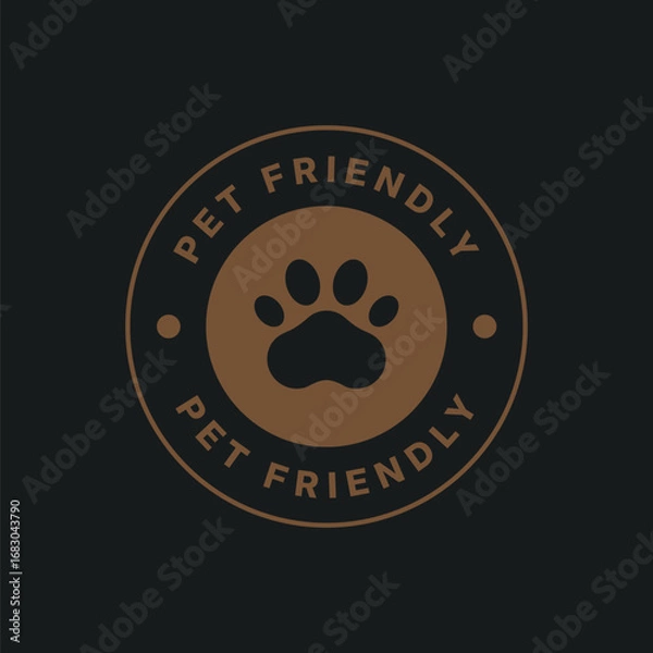 Fototapeta Pet friendly round vector sticker