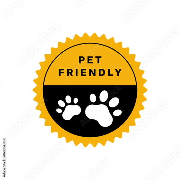 Fototapeta Pet friendly circle vector sticker