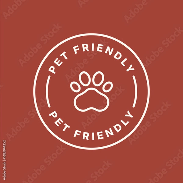Fototapeta Pet friendly round outline vector seal