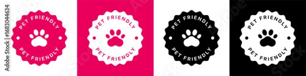 Fototapeta Pet friendly round vector seals collection