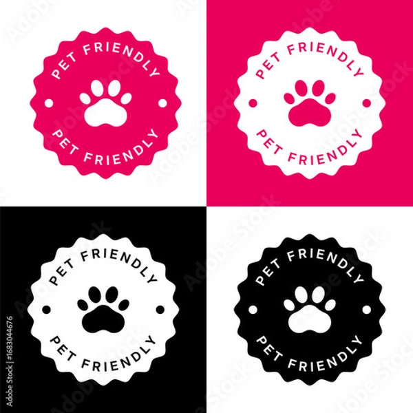Fototapeta Pet friendly round vector badges