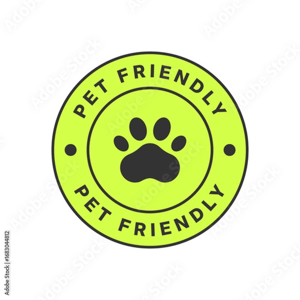 Fototapeta Pet animal friendly round vector sign
