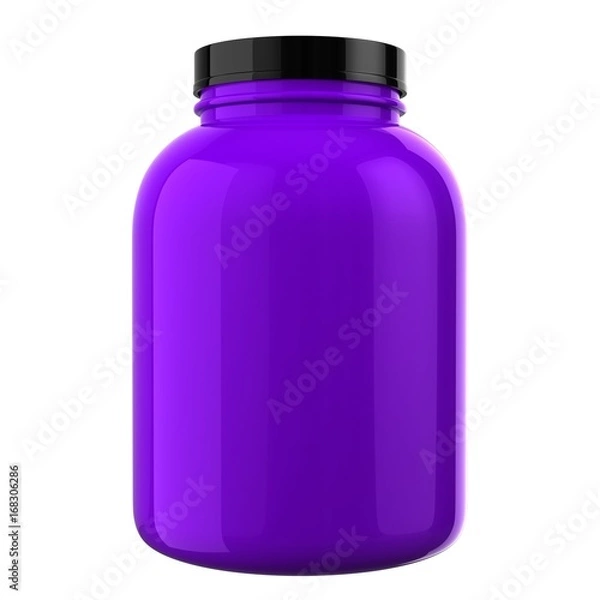 Obraz Violet Protien Bottle with Black Cap