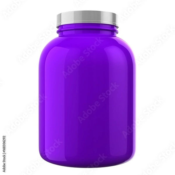 Obraz Violet Protien Bottle with White Cap