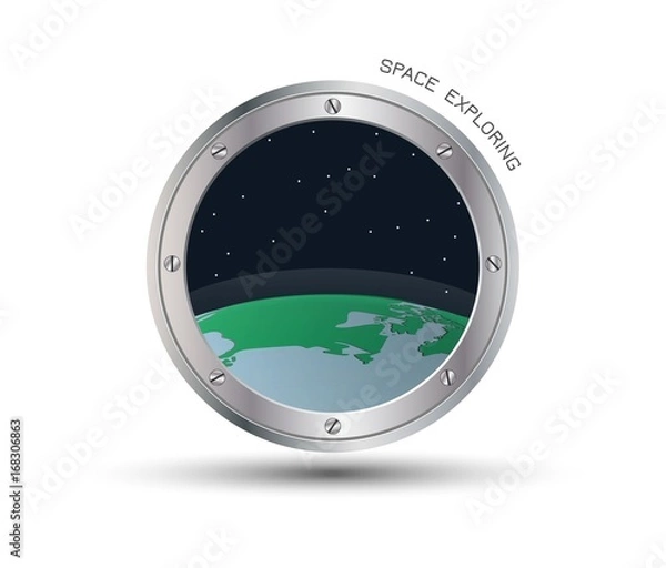 Obraz View from the spacecraft's porthole