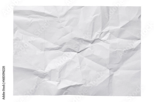 Fototapeta crumpled paper isolated on white background,Crumpled wrinkled Paper Poster Photo Effect Mockup,Crumpled Paper texture overlay effec,white crumpled paper 