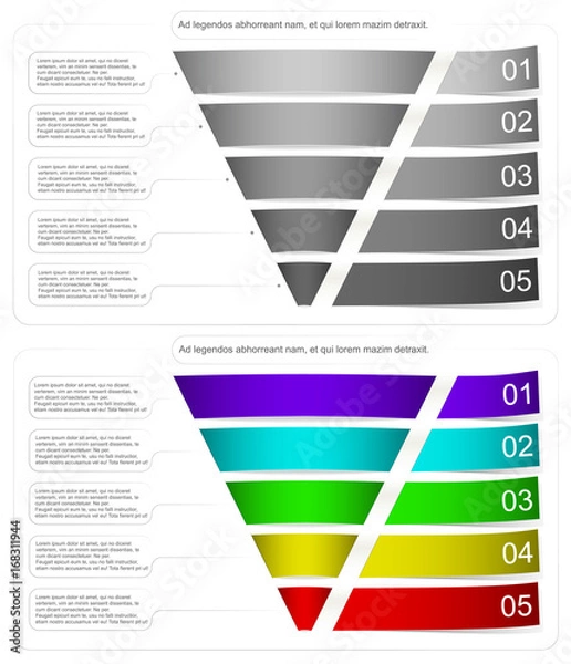 Obraz Modern style infographic funnel vector illustration can be used for layout diagram business step options banner web design