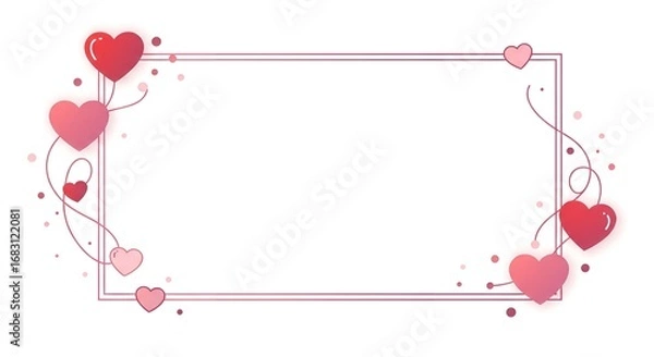 Fototapeta Romantic Hearts Frame for Valentine's Day