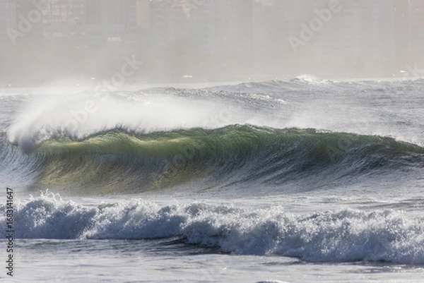 Fototapeta perfect wave at copacabana beach in rio de janeiro.