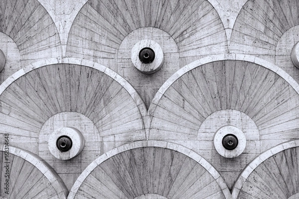 Fototapeta Round abstarct patterns at the Cascade stairway in Yerevan, Armenia constructed at the Soviet era between 1971 and 1980.