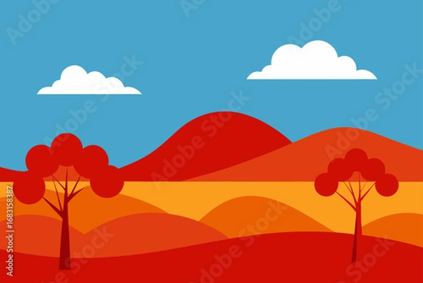 Obraz outback landscape in australia with red earth  euc