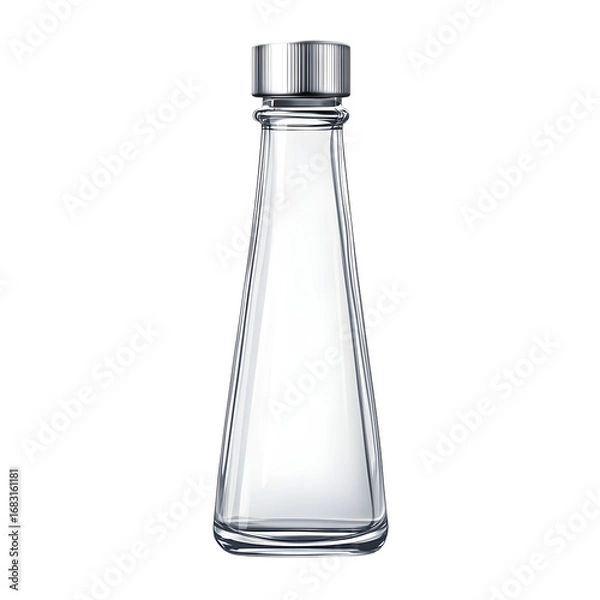 Fototapeta Elegant Transparent Glass Bottle with Silver Cap for Luxury Packaging Design