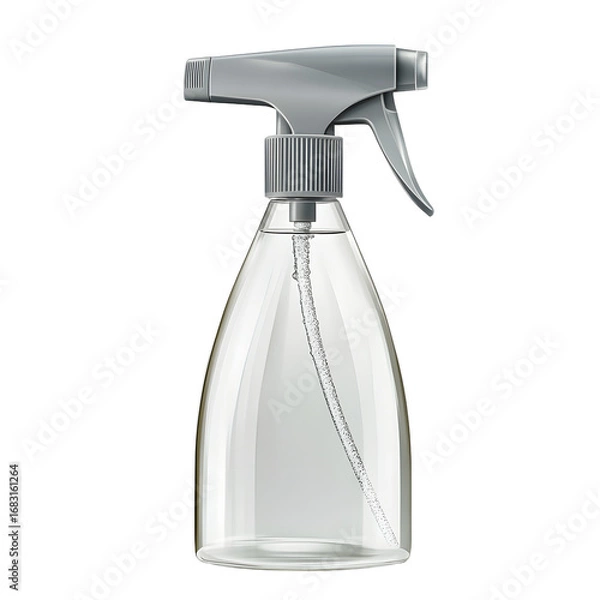 Fototapeta Clear Spray Bottle with Gray Nozzle for Household Use