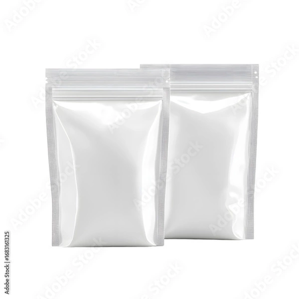 Fototapeta Professional Two Blank White Stand-Up Pouches Packaging Image