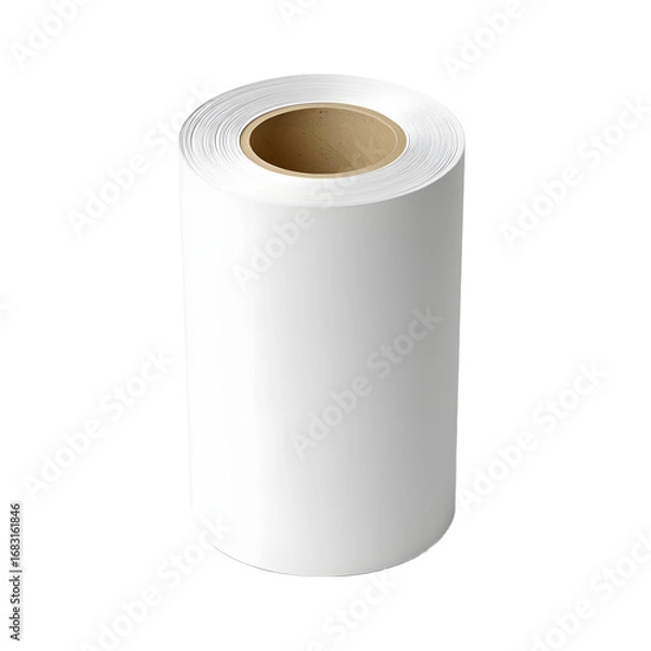 Fototapeta Elegant White Decorative Paper Roll with Blank Label for Design Projects