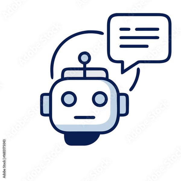 Obraz Minimal Chatbot Icon with Speech Bubble