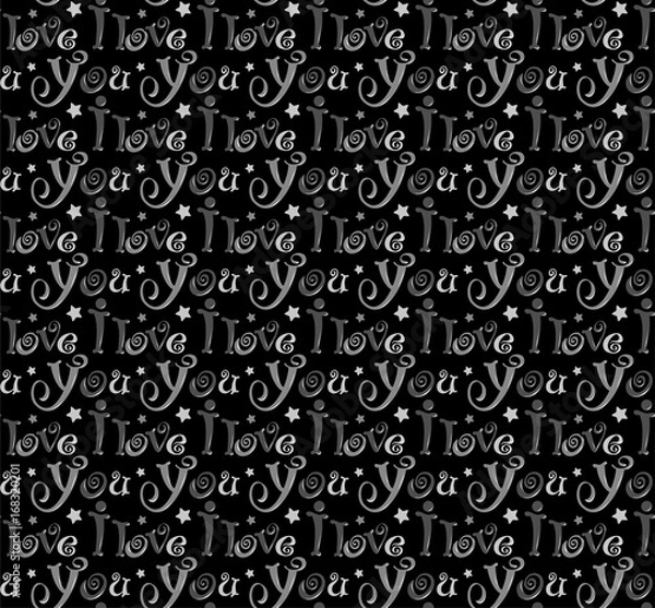 Fototapeta I love you. Abstract background with text. Gift wrapping paper, vector image