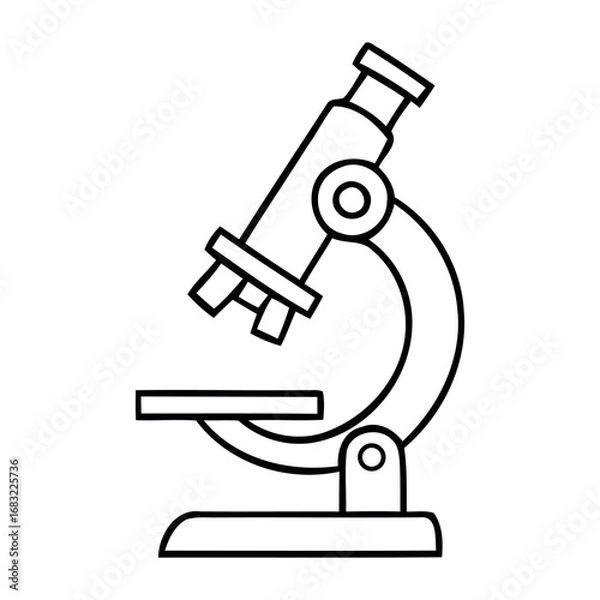 Fototapeta Vector illustration of microscope illustration, a tool for scientific research