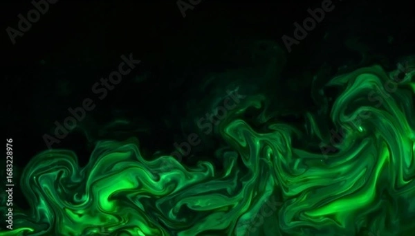 Fototapeta Abstract Green Smoke A Dynamic and Mesmerizing Display of Swirling Fluid Patterns