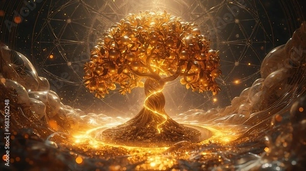 Fototapeta A cosmic vision of abundance in luxurious style