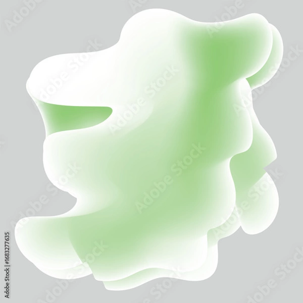 Obraz Abstract Organic Shape with Green and White Gradient on Gray Background vector illustration